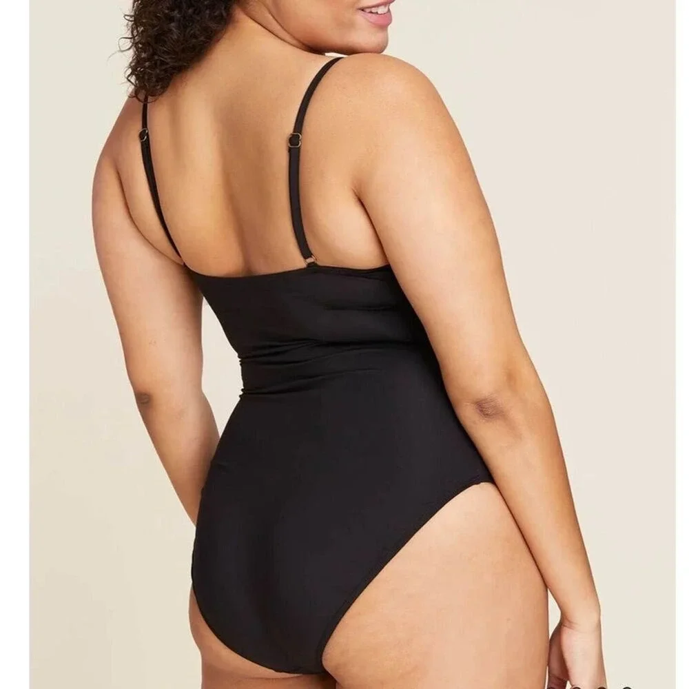Andie The Full Coverage Amalfi One Piece Swimsuit Black size XL NWT - Picture 2 of 7